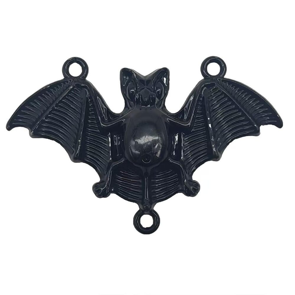 2066 15PC Antique Electrophoretic Black Bat Charms Pendants for Jewelry